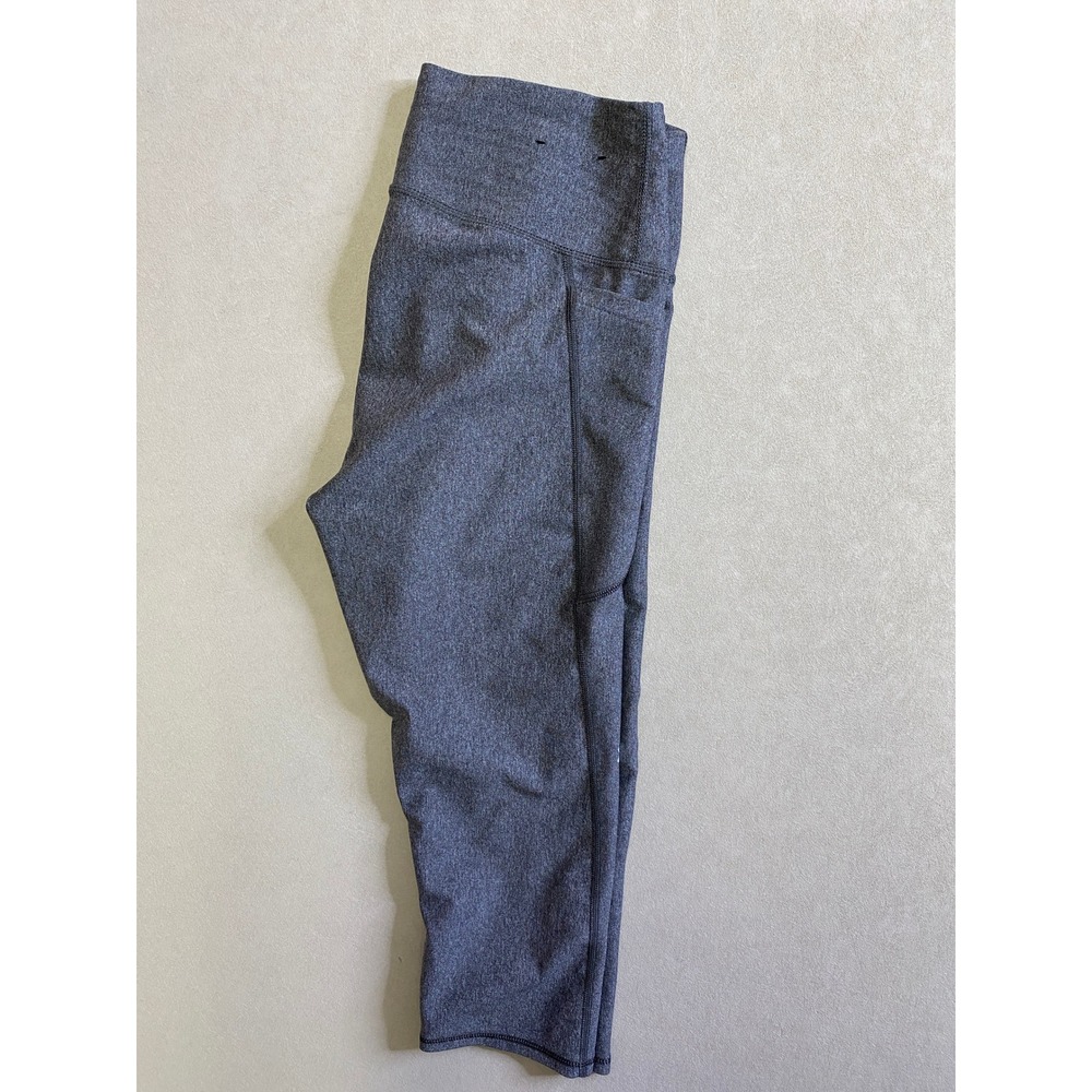 Under Armour HeatGear Compression Capri Leggings Gray Heather Pockets Womens L